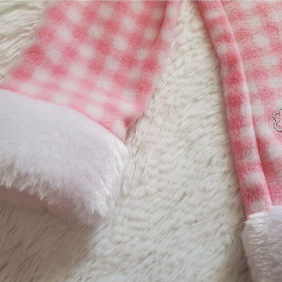 Young Heart Pink and White Checkered Fleece Puppy Jacket Sz 18M - Picture 7 of 9
